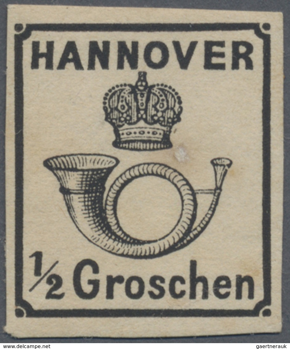 * Hannover - Marken Und Briefe: 1860, 1/2 Gr. Rosa Gummierung, Ungebraucht Mit Falzspuren, Allseits Vo - Hannover