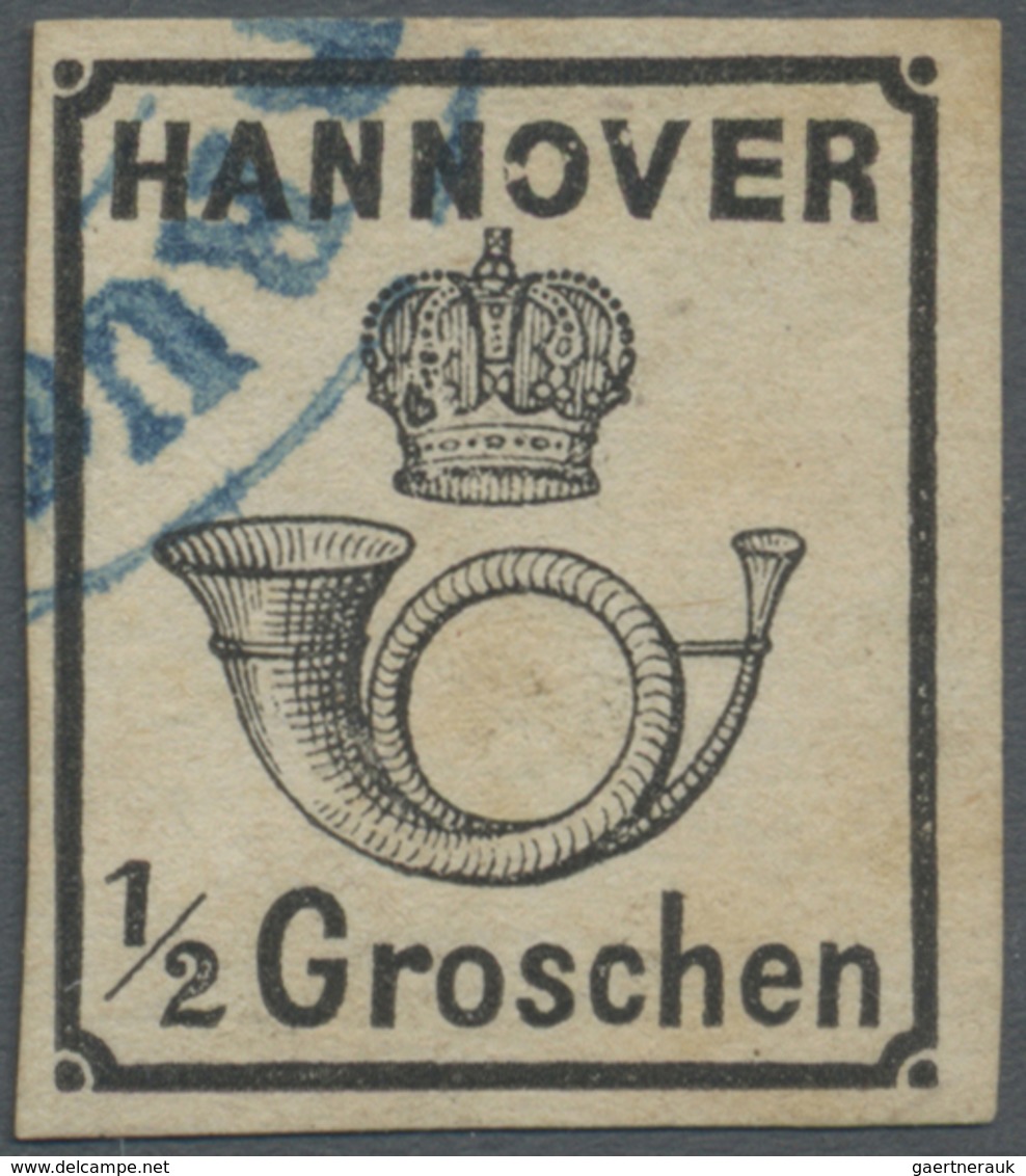 O Hannover - Marken Und Briefe: 1860,  1/2 Gr. Schwarz, Weiße Gummierung, Breitrandiges Farbfrisches K - Hanovre