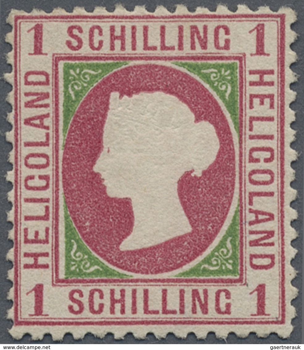 (*) Helgoland - Marken Und Briefe: 1872, 1 S Rosakarmin/dunkelgrün (II Auflage). Diese EXTREM SELTENE MA - Helgoland