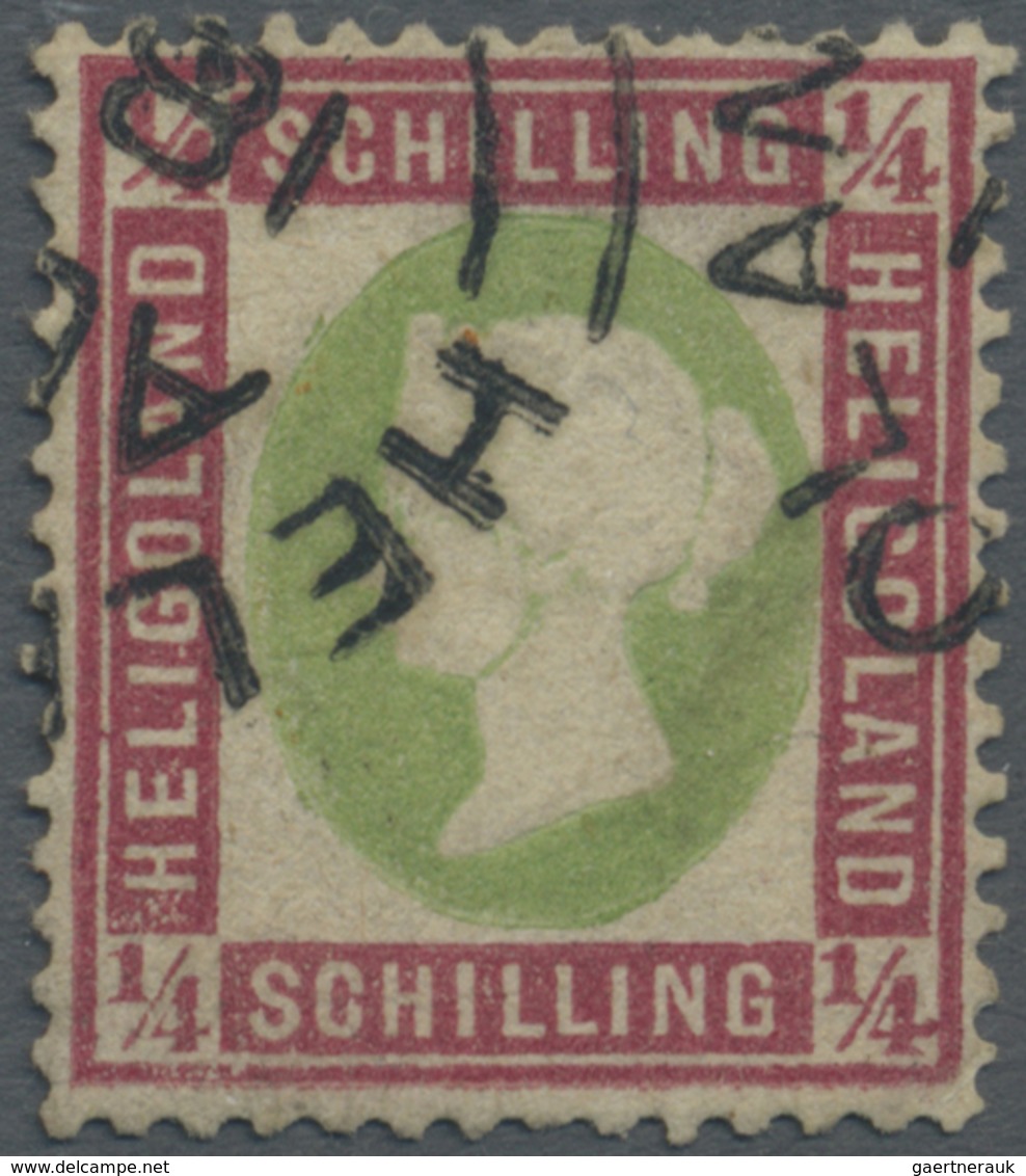 O Helgoland - Marken Und Briefe: 1873, ¼ S In Seltener Farbe A = Dunkelrotkarmin/lebhaftgelblichgrün M - Heligoland
