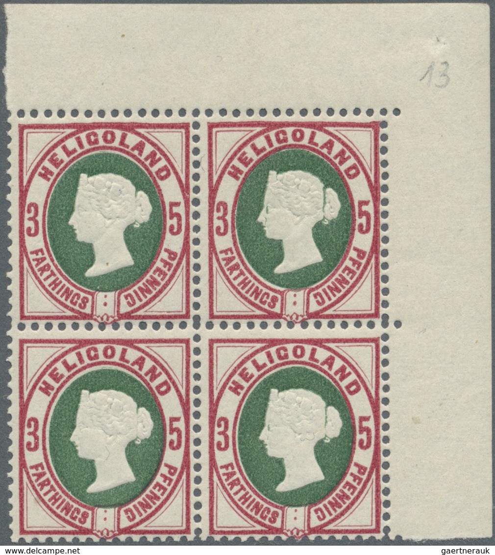 **/ Helgoland - Marken Und Briefe: 1875, Victoria 3 F / 5 Pf. Bessere Farbe Lebhaftlilakarmin/grün (UV R - Heligoland