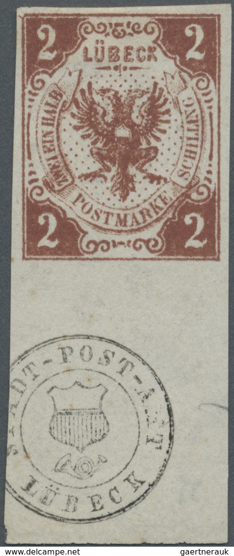 (*) Lübeck - Marken Und Briefe: 1859, Fehldruck 2 1/2 S. Rötlichbraun, Allseits Breitrandiges Und Farbfr - Luebeck