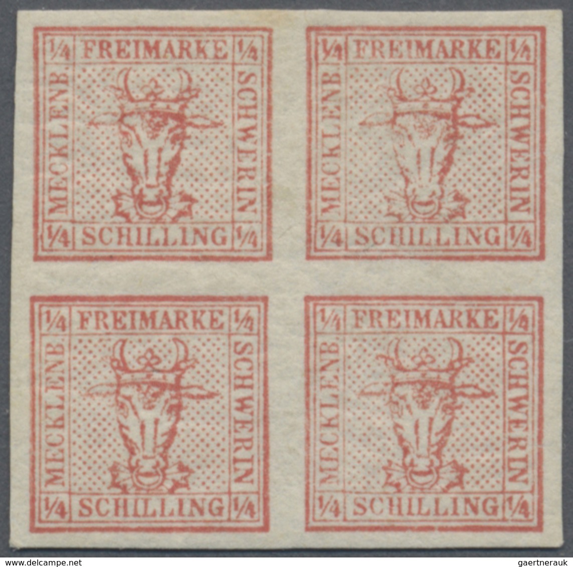 (*) Mecklenburg-Schwerin - Marken Und Briefe: 1856, 4/4 S Mit Punktiertem Hintergrund, Farbfrisch Und Al - Mecklenburg-Schwerin