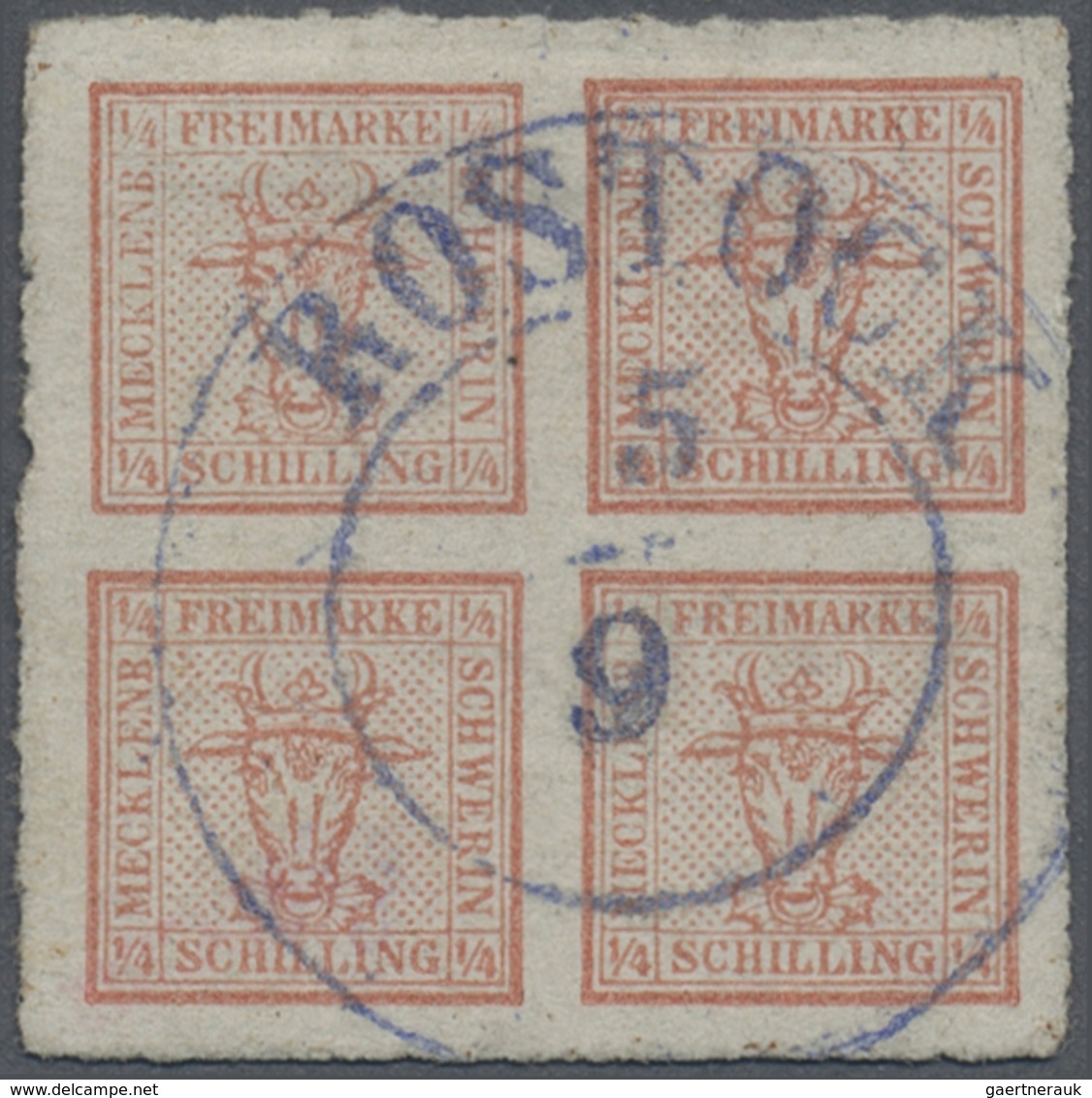 O Mecklenburg-Schwerin - Marken Und Briefe: 1864, 4/4 S. Rot, Herrlich Frisches Luxusstück Mit Allseit - Mecklenburg-Schwerin