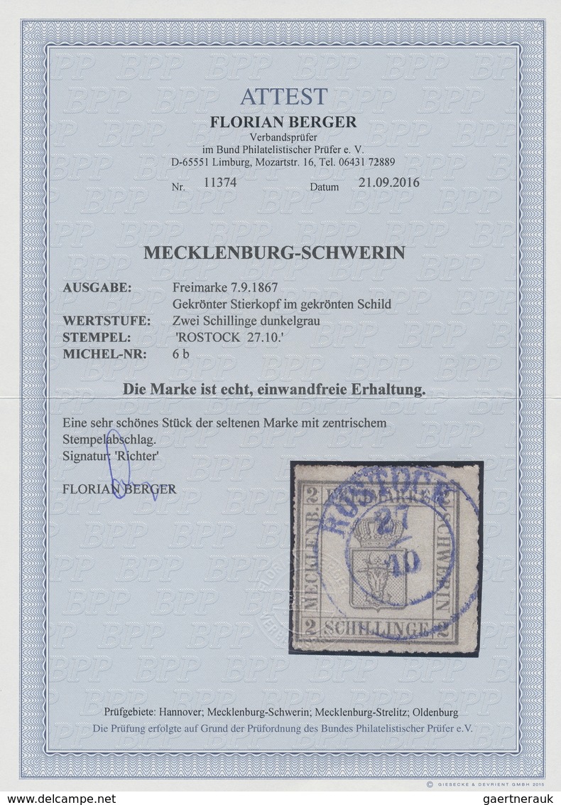 O Mecklenburg-Schwerin - Marken Und Briefe: 1867, 2 S Dunkelgrau, Einmalig Attraktives Luxusstück Mit - Mecklenbourg-Schwerin