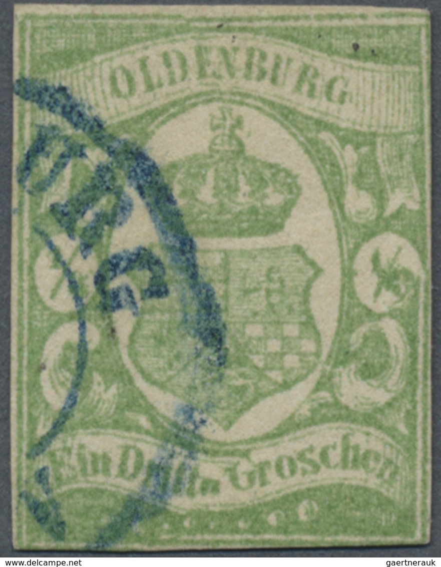 O Oldenburg - Marken Und Briefe: 1861, 1/3 Gr. Blaugrün, PLATTENFEHLER "'o' Statt 'el'von'Drittel'", D - Oldenburg