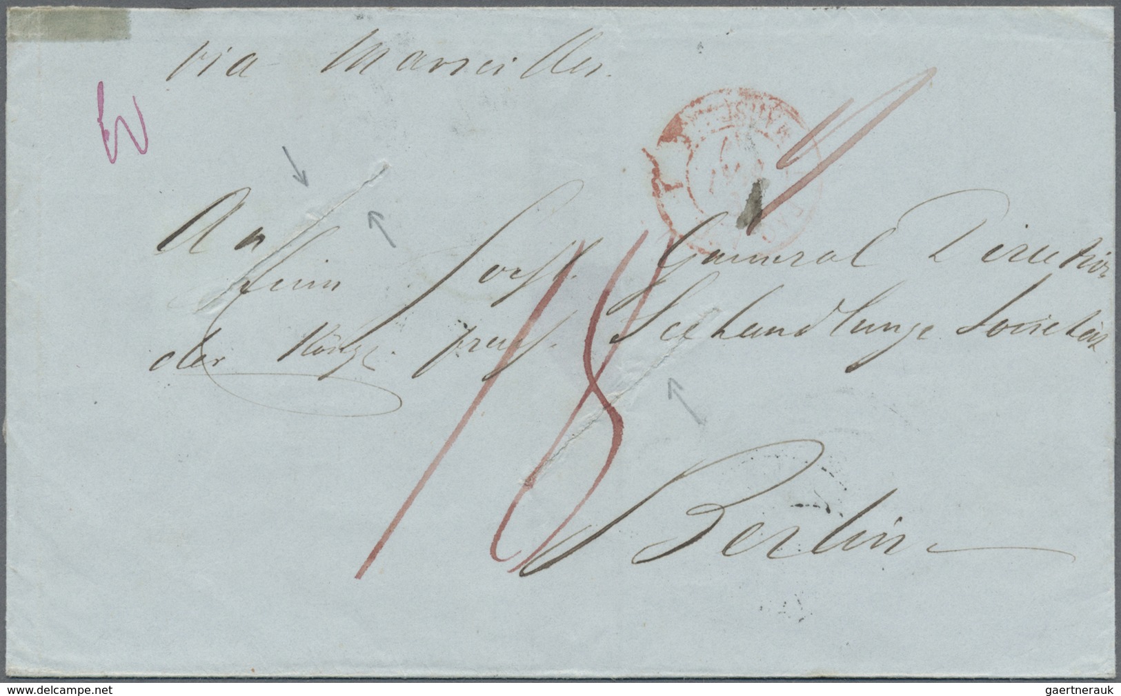 Br Preußen - Vorphilatelie: 1847, SEUCHENPOST Incoming Mail: Faltumschlag Aus Ägypten Mit Englischem "A - Vorphilatelie