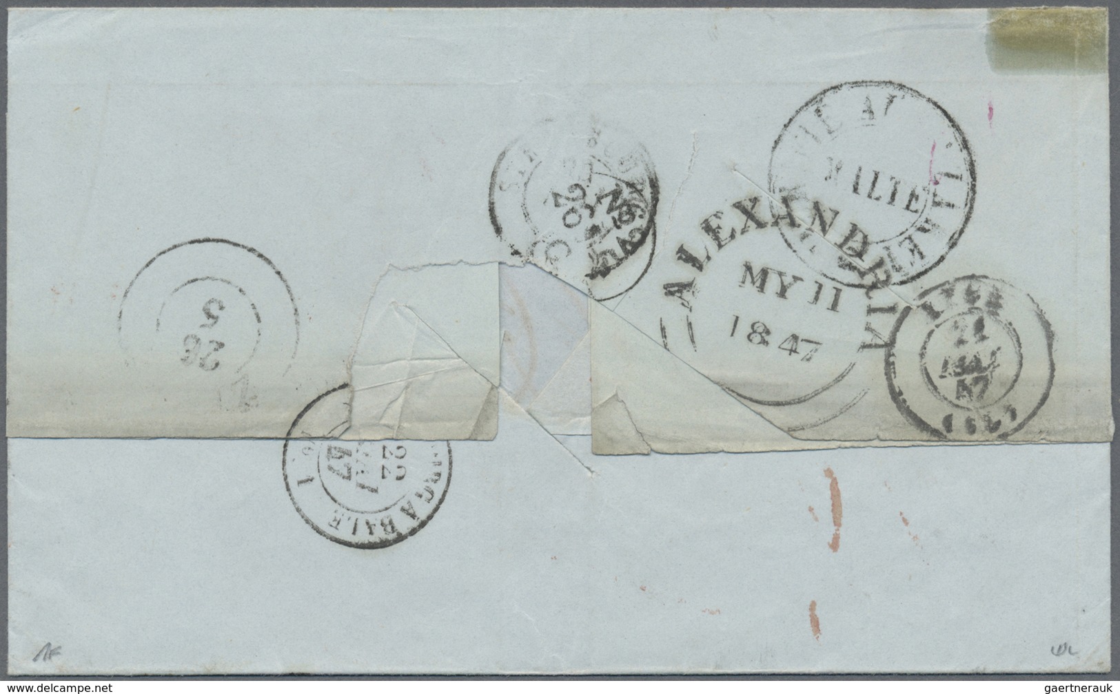 Br Preußen - Vorphilatelie: 1847, SEUCHENPOST Incoming Mail: Faltumschlag Aus Ägypten Mit Englischem "A - Prephilately