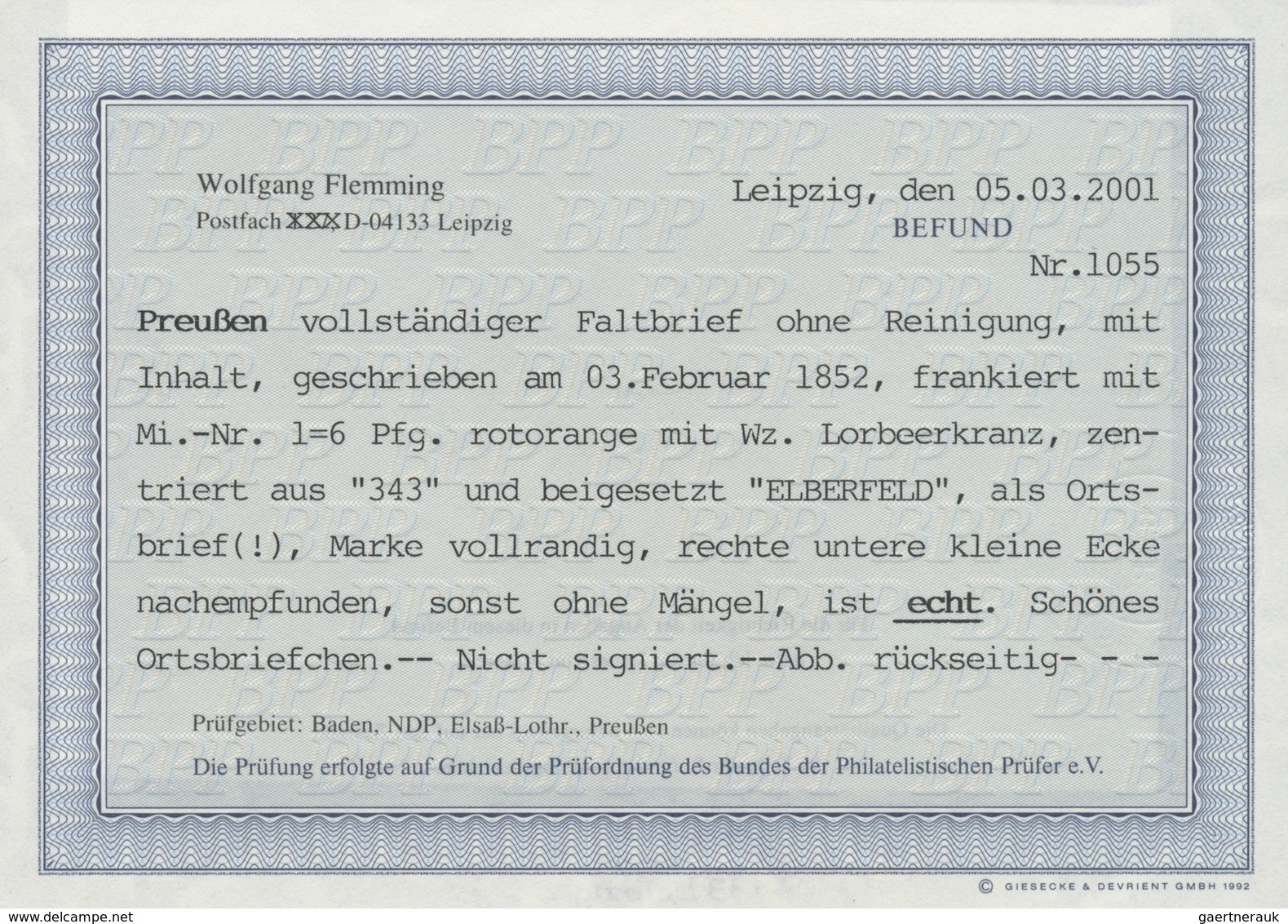 Br Preußen - Marken Und Briefe: 1850, ½ Sgr. Lebhaftorange Allseits Vollrandig Mit Nr.-St. "343" Und Ne - Sonstige & Ohne Zuordnung