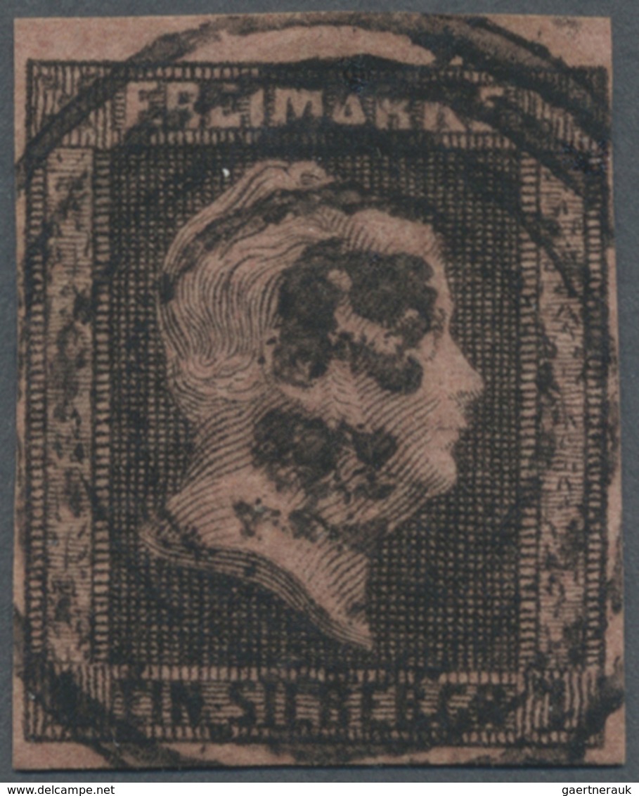 O Preußen - Marken Und Briefe: 1851, Freimarke 1 Sgr. In Der Seltenen Farbe Schwarz Auf Rötlichkarmin - Sonstige & Ohne Zuordnung