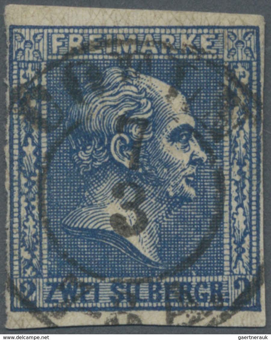 O Preußen - Marken Und Briefe: 1858, 2 Sgr. Schwarzblau, Rechts Und Links Knapp, Oben Und Unten Breitr - Autres & Non Classés