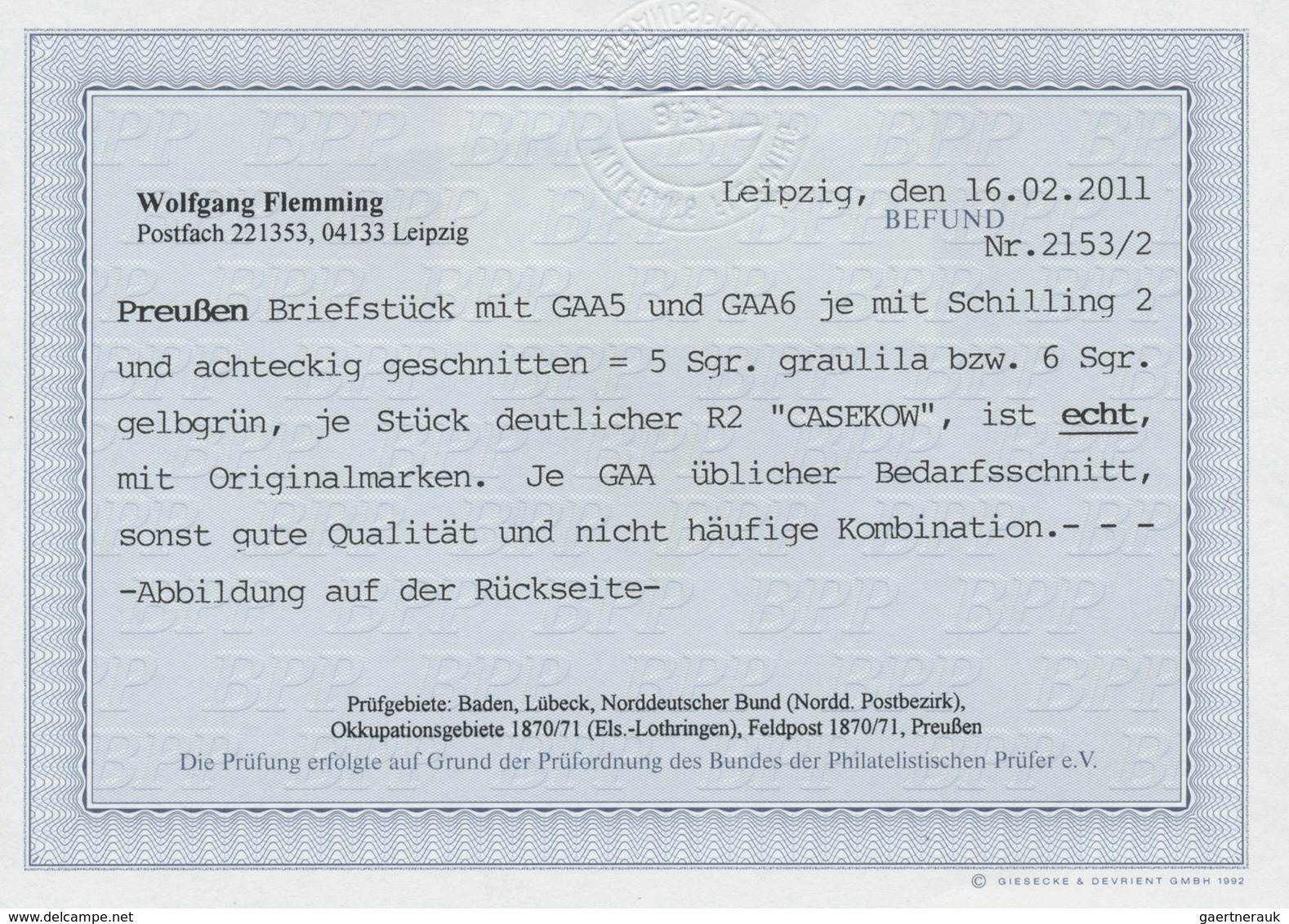 Brfst Preußen - Ganzsachenausschnitte: 1851: Ganzsachenausschnitt 5 Sgr Und 6 Sgr, Je Achteckig Geschnitte - Autres & Non Classés