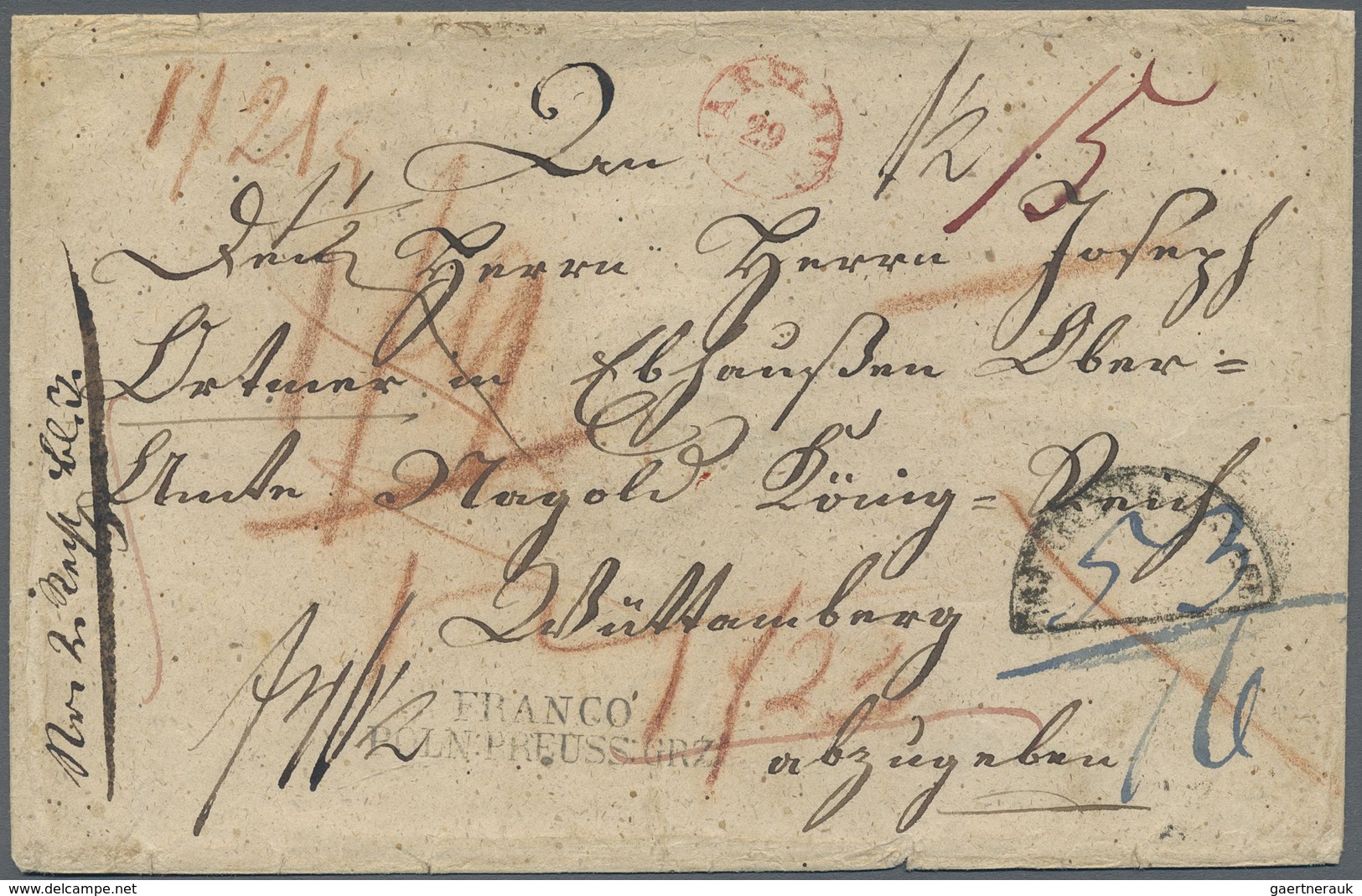 Br Preußen - Transitstempel: 1839, "FRANCO POLN:PREUSS:GRZ" L2 Auf Teilfranco-Brief Von Warschau Via Be - Autres & Non Classés