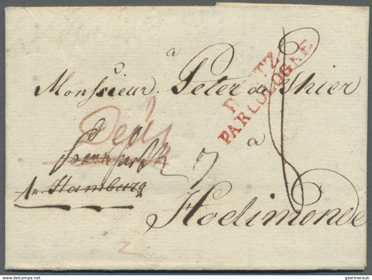 Br Preußen - Transitstempel: 1801, Faltbrief Aus GNOYEN Nach Belgien Mit Handschriftlichem Leitervermer - Autres & Non Classés