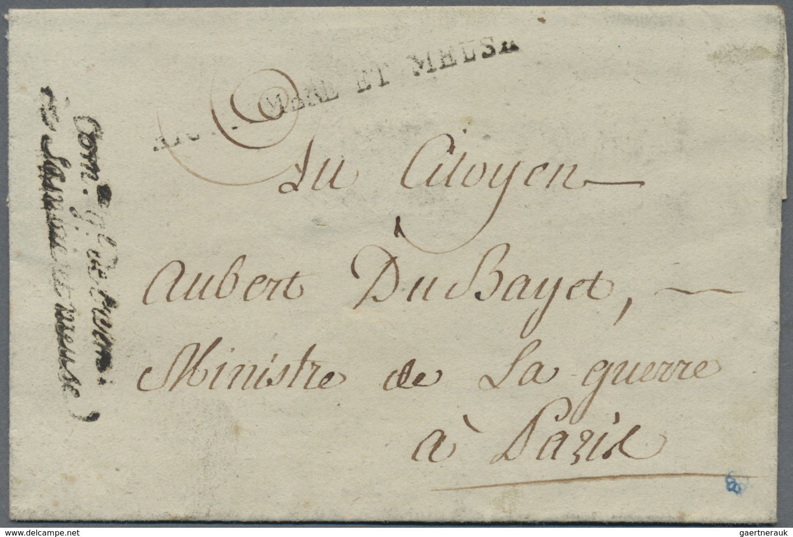 Br Preußen - Französische Armeepost: 1795, "ARM. SAMBRE ET MEUSE", Schwarzer L1 Etwas Undeutlich Auf Fa - Vorphilatelie