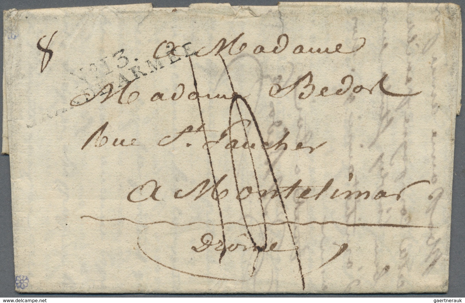 Br Preußen - Französische Armeepost: 1808, "No. 13. GRANDE ARMEE" (Erfurt?), Schwarzer L2 Recht Klar Au - Préphilatélie