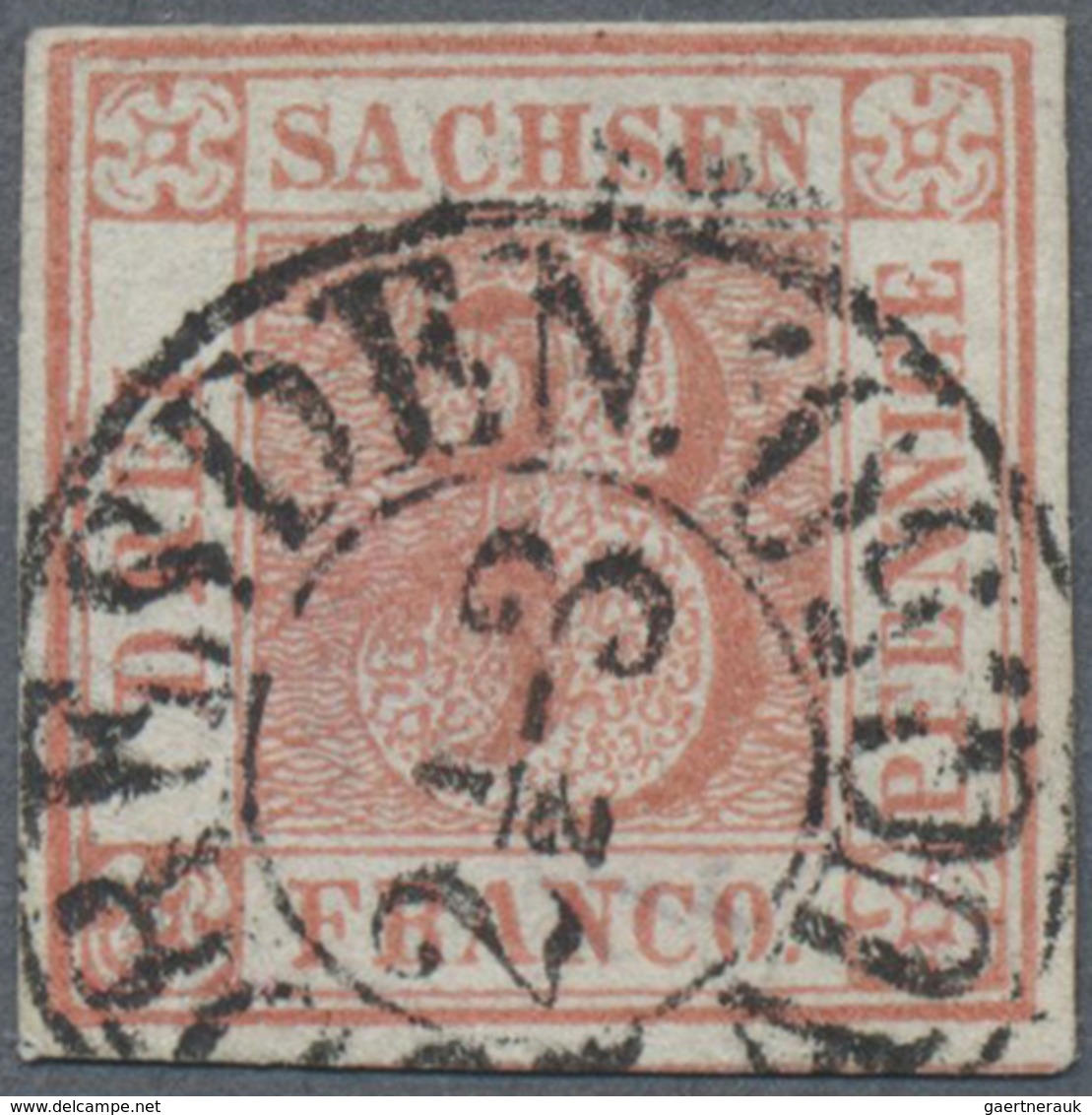 O Sachsen - Marken Und Briefe: 1851, Ziffernzeichnung 3 Pf. Lebhaftrot Aus Einer Der Ersten Auflagen, - Sachsen