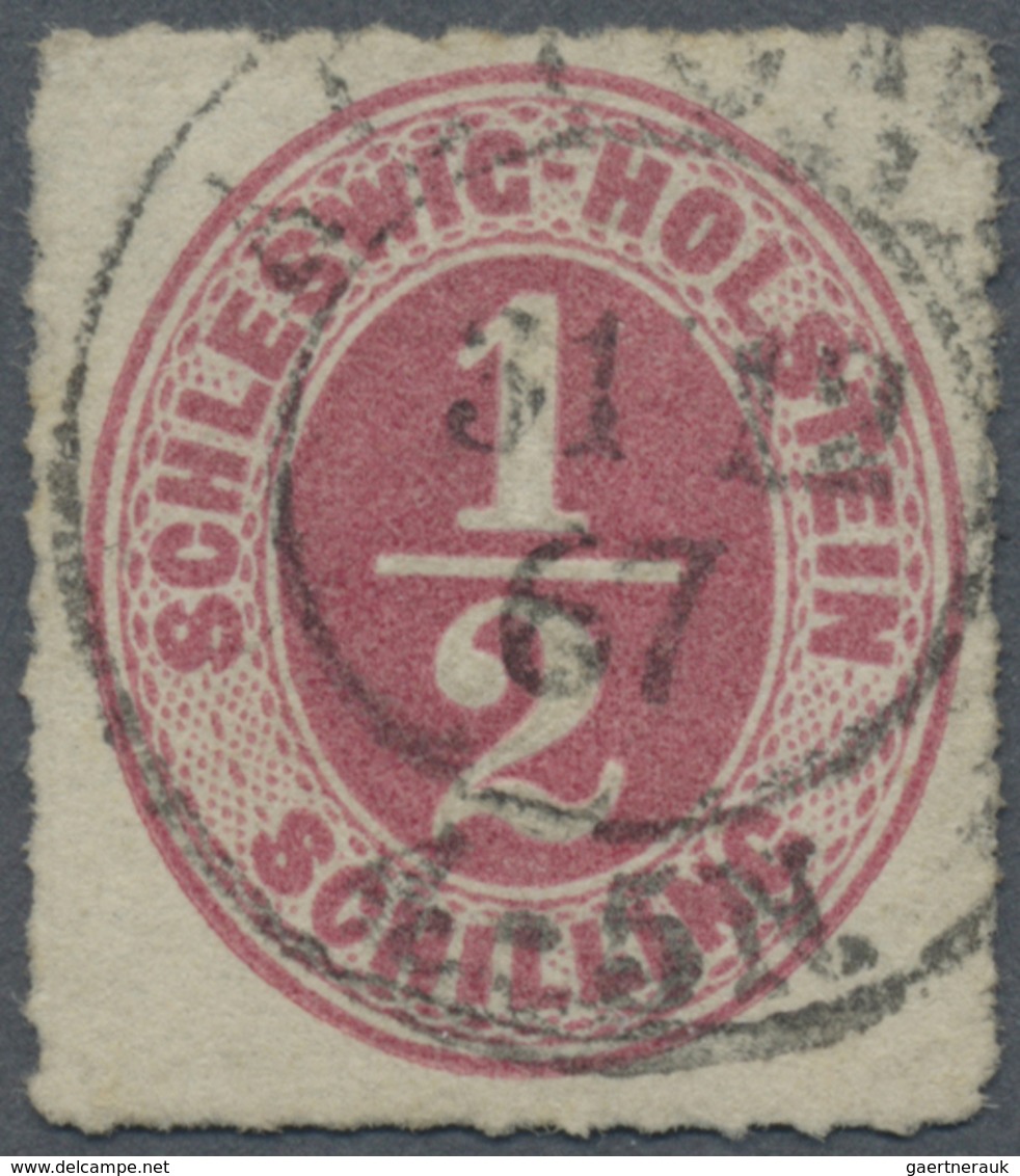 O Schleswig-Holstein - Marken Und Briefe: 1865, Ovalausgabe ½ S Rosalila Mit Letztags-K2 "ALTONA 31.12 - Sonstige & Ohne Zuordnung