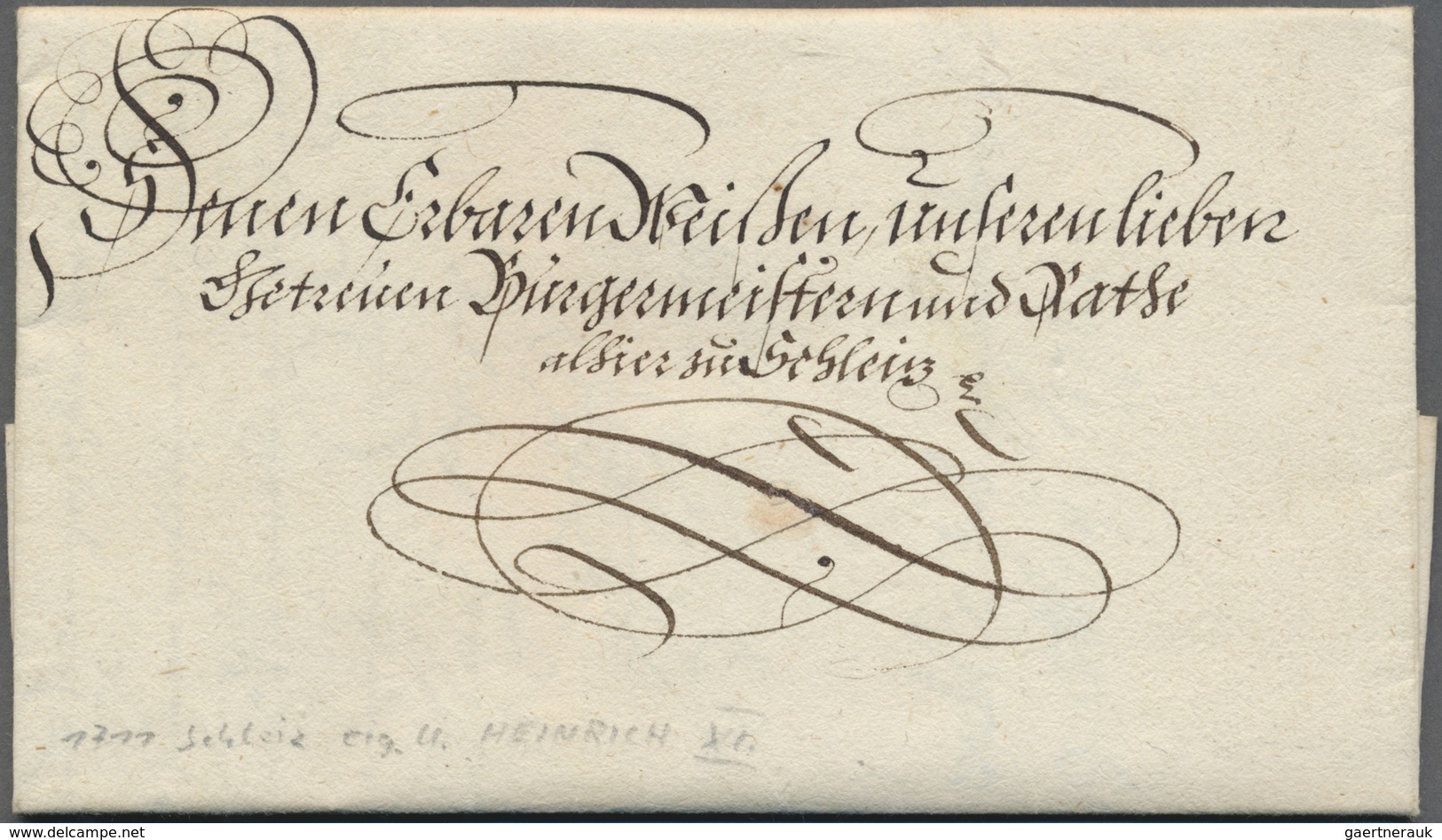 Br Thurn & Taxis - Vorphilatelie: 1711, Schleiz, Vollständiger Schnörkelbrief Mit Eigener Unterschrift - Vorphilatelie