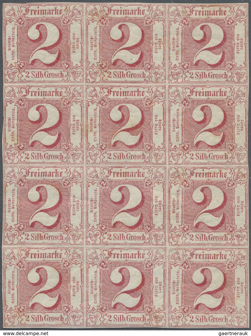 ** Thurn & Taxis - Marken Und Briefe: 1859, Ungebrauchter Zwölferblock 2 Sgr. Lebhaftkarminrot, Grösste - Sonstige & Ohne Zuordnung