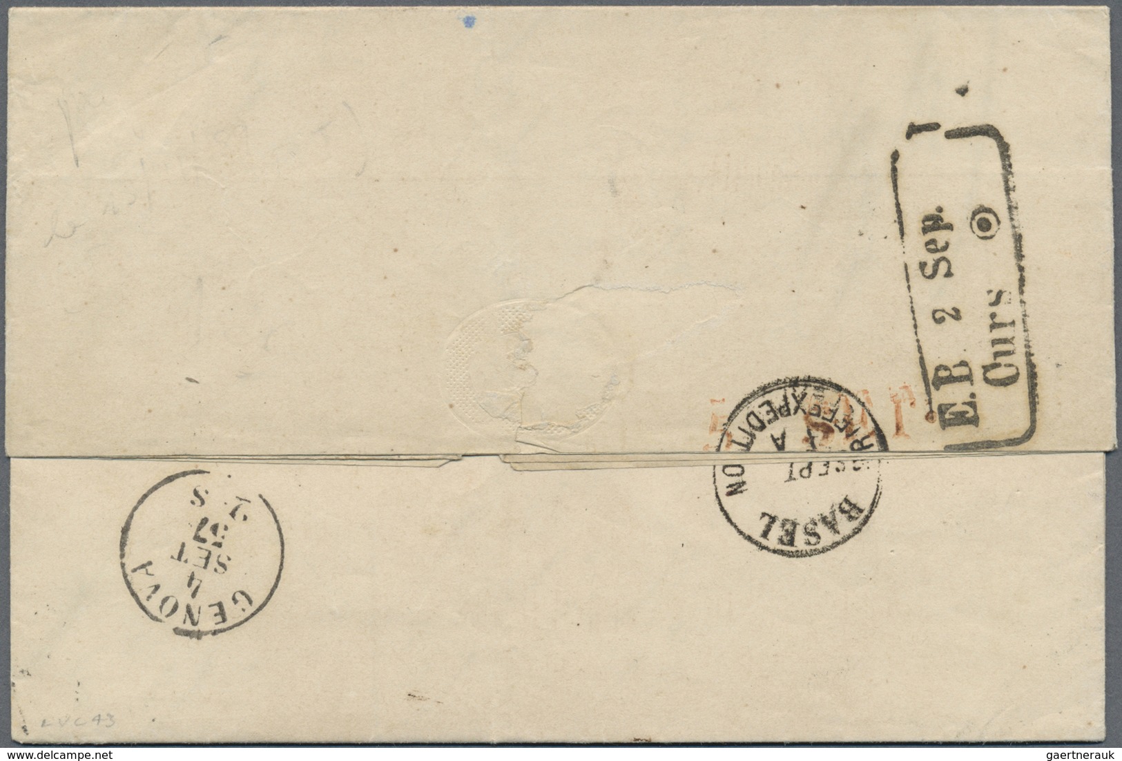 Br Thurn & Taxis - Ortsstempel: 1857. Stampless Envelope Written From Worms (Germany) Dated '21st Aout - Altri & Non Classificati