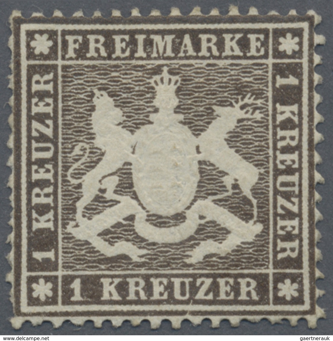 (*) Württemberg - Marken Und Briefe: 1861, Wappenausgabe 1 Kr. Eng Gezähnt, Dünnes Papier Mit Handbuch-P - Altri & Non Classificati