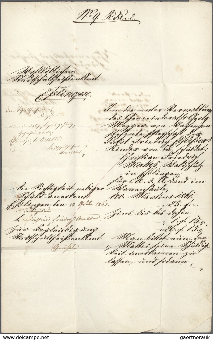 Br Württemberg - Marken Und Briefe: 1861/1862, Sogenannter "Hin- Und Her-Brief" Mit 3 Kr. Gelborange Vo - Sonstige & Ohne Zuordnung