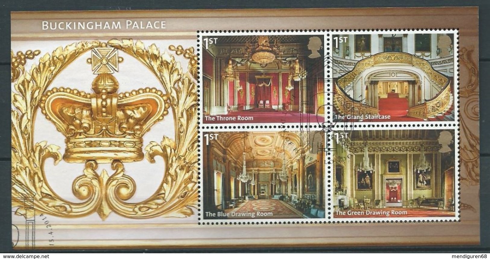 GROSSBRITANNIEN GRANDE BRETAGNE GB 2014 M/S BUCKINGHAM PALACE USED SG MS3601 SC SH3285 MI B88-3594-97 YT F4000-03 - Blocs-feuillets