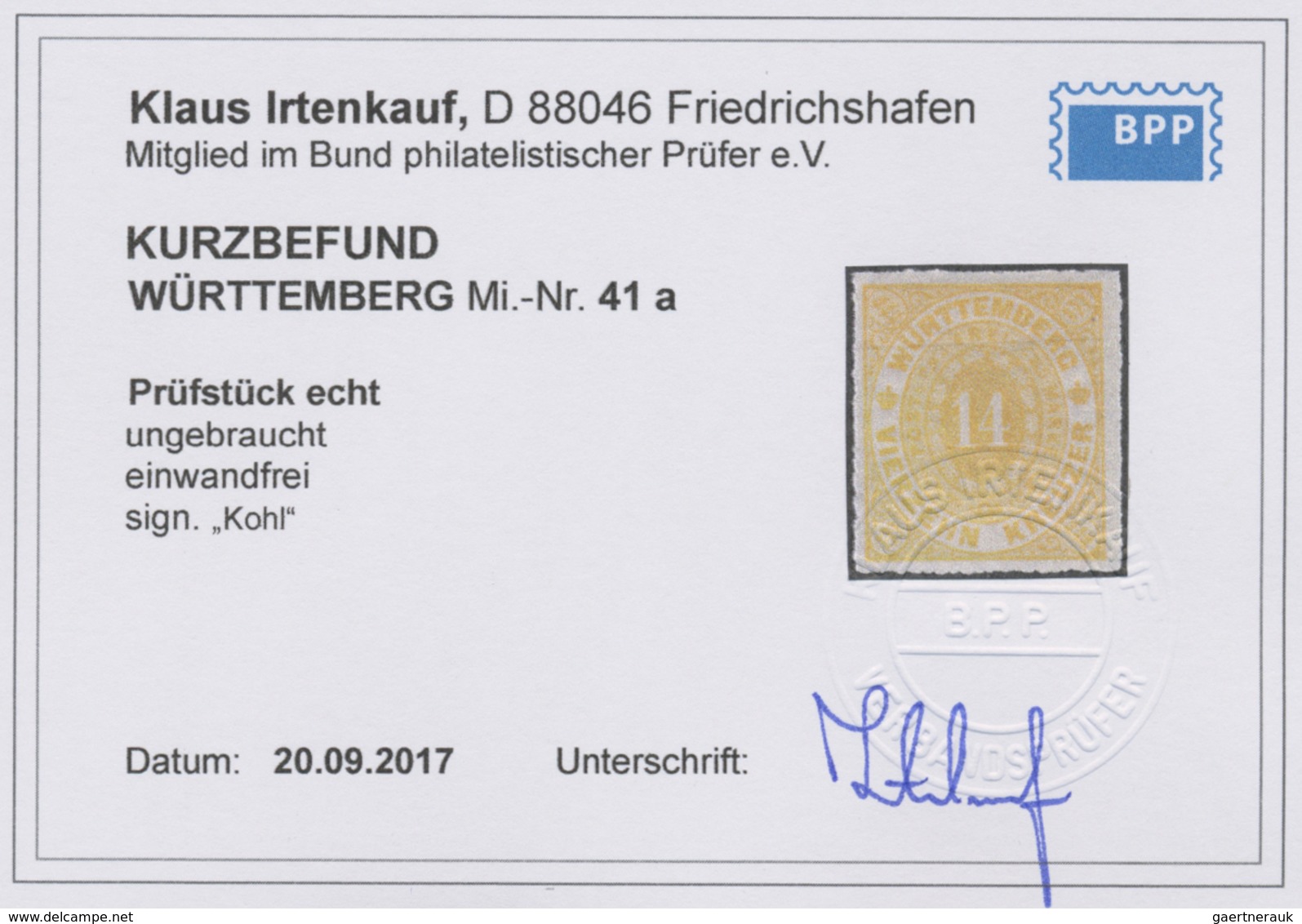* Württemberg - Marken und Briefe: 1869, Ovalausgabe 1 Kr. bis 14 Kr. durchstochen (ausser 9 Kr.) sowi