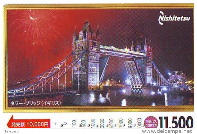 Carte Prepayee  Japon ANGLETERRE (293) GREAT BRITAIN Related * ENGLAND Prepaid Card Japan * LONDON * TOWER BRIDGE - Paysages