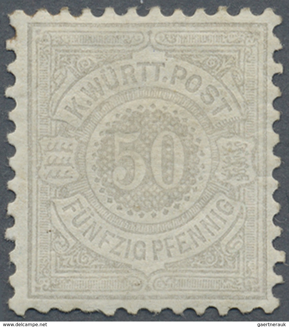 * Württemberg - Marken Und Briefe: 1875, 50 Pf. Hellgrau, Ungebraucht Mit Originalgummi Und Falzspuren - Autres & Non Classés