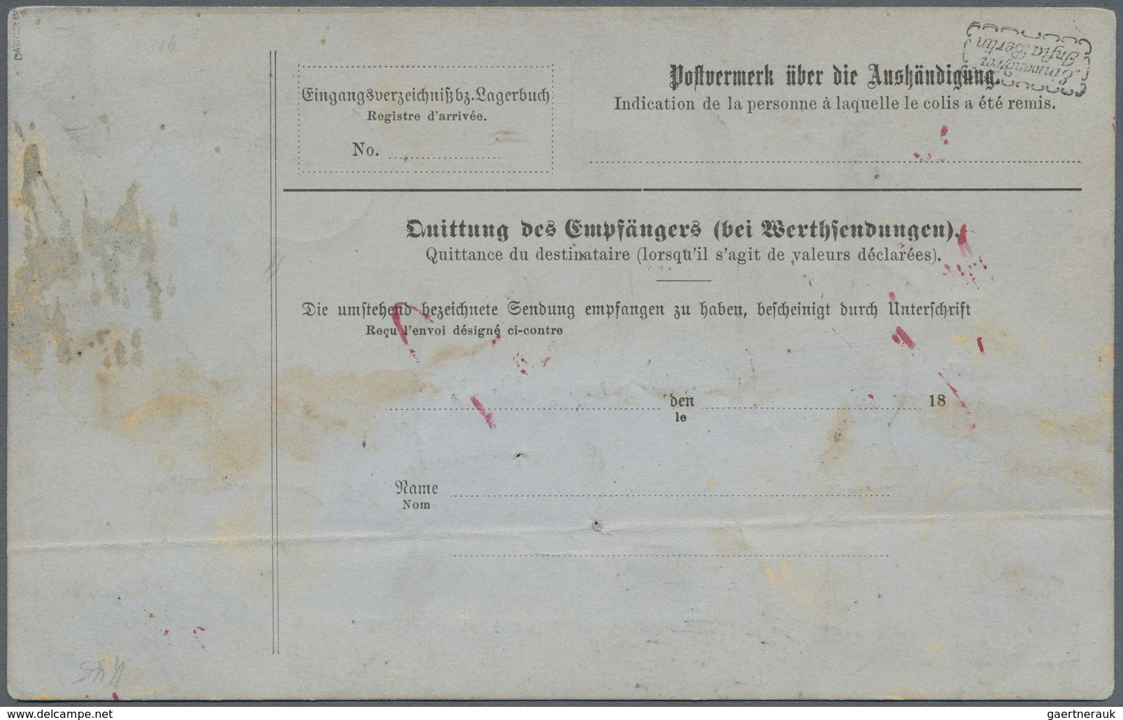 Br Württemberg - Marken Und Briefe: 1878, 50 Pfg. Graugrün, Zwei Einzelwerte Als Portogerechte Mehrfach - Autres & Non Classés