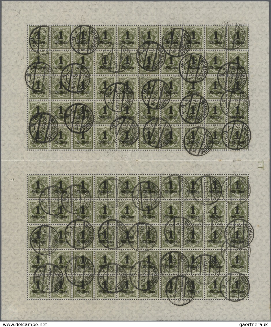 O Württemberg - Marken Und Briefe: 1923, 1 Mio. Auf 60 Pfg. Im Kompletten Doppelboggen Mit 10 Zwischen - Autres & Non Classés