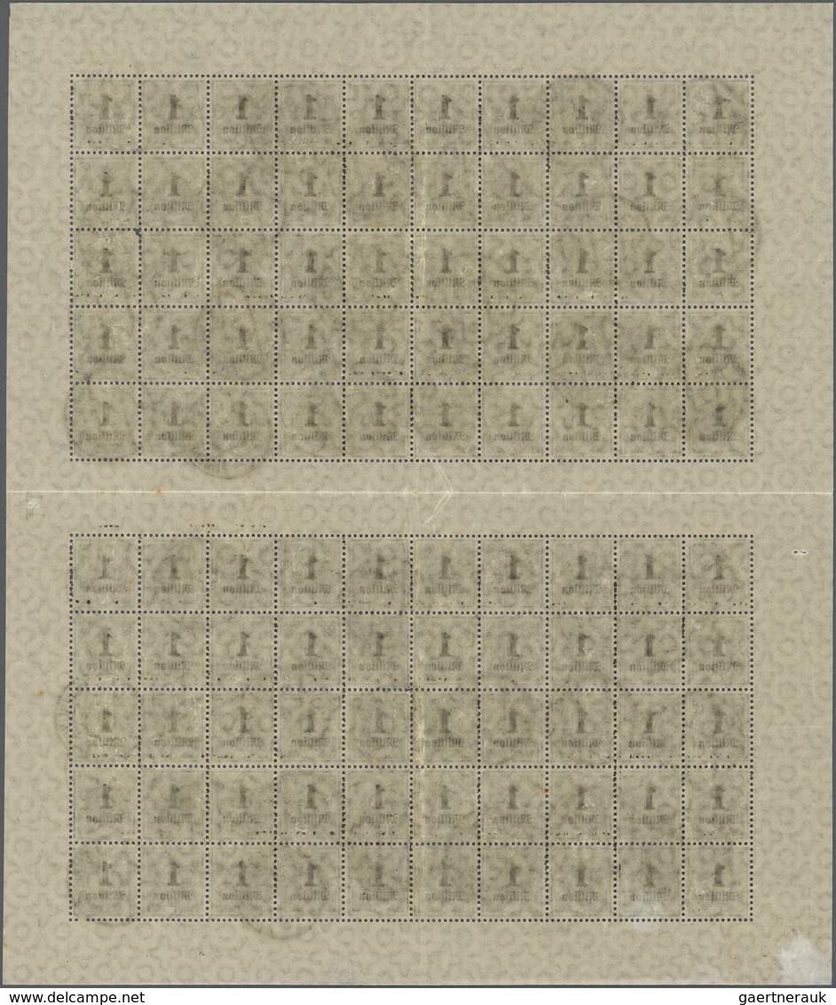 O Württemberg - Marken Und Briefe: 1923, 1 Mio. Auf 60 Pfg. Im Kompletten Doppelboggen Mit 10 Zwischen - Autres & Non Classés