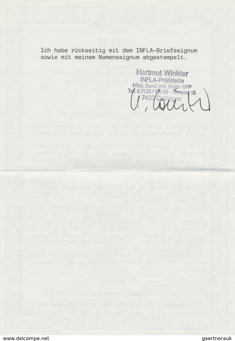 Br Württemberg - Marken Und Briefe: 1924, 50 Auf 25 Pfg., Portogerechte Einzelfrankatur In Normaler Zäh - Autres & Non Classés