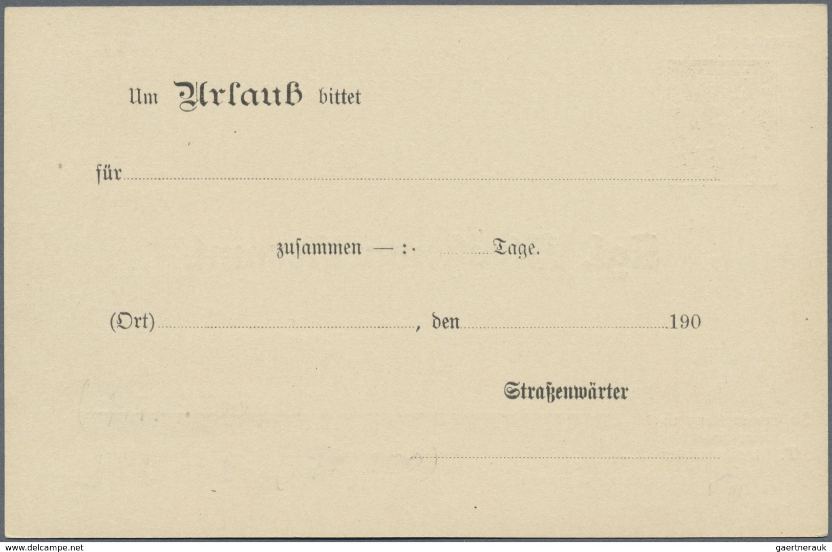 GA Württemberg - Ganzsachen: Dienstpostkarte 3 Neben 2 Pf. Auf Rahmfarbenem Karton, Ungebraucht, Mit Dr - Altri & Non Classificati