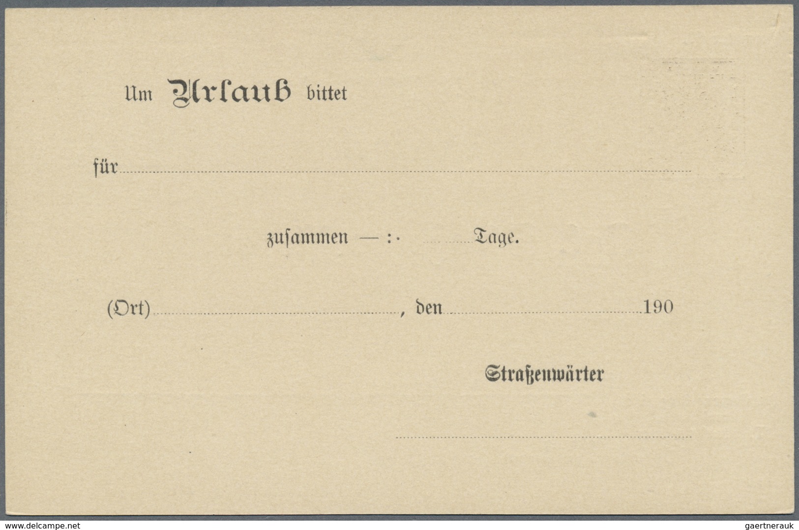 GA Württemberg - Ganzsachen: 1908. Aufbrauch-Dienstpostkarte 3 Pf Braun Neben 2 Pf Grün "Kgl. Straßenme - Sonstige & Ohne Zuordnung