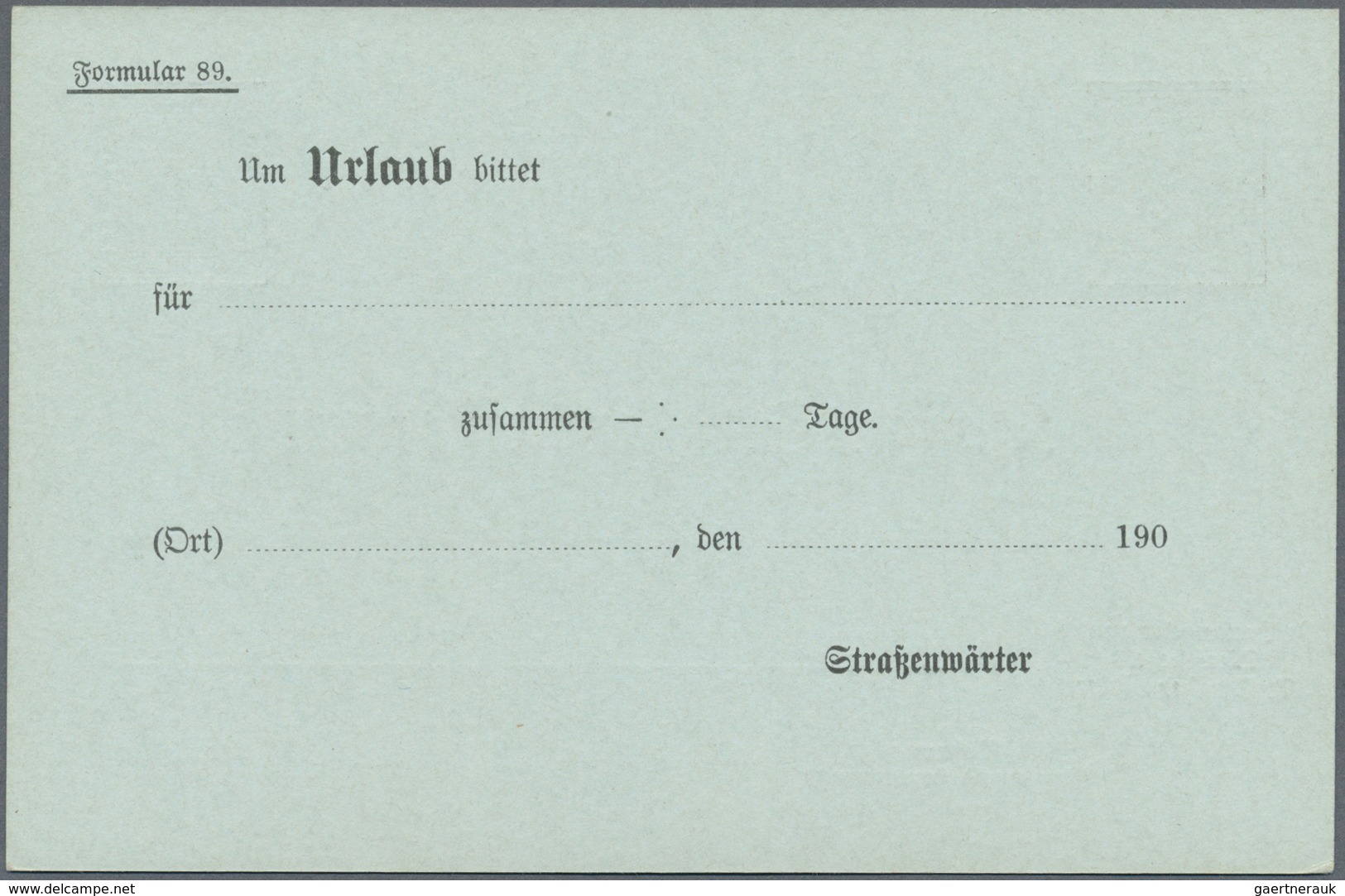 GA Württemberg - Ganzsachen: Dienstpostkarte 3 Neben 2 Pf. Auf Bläulichem Karton, Ungebraucht, Mit Druc - Altri & Non Classificati