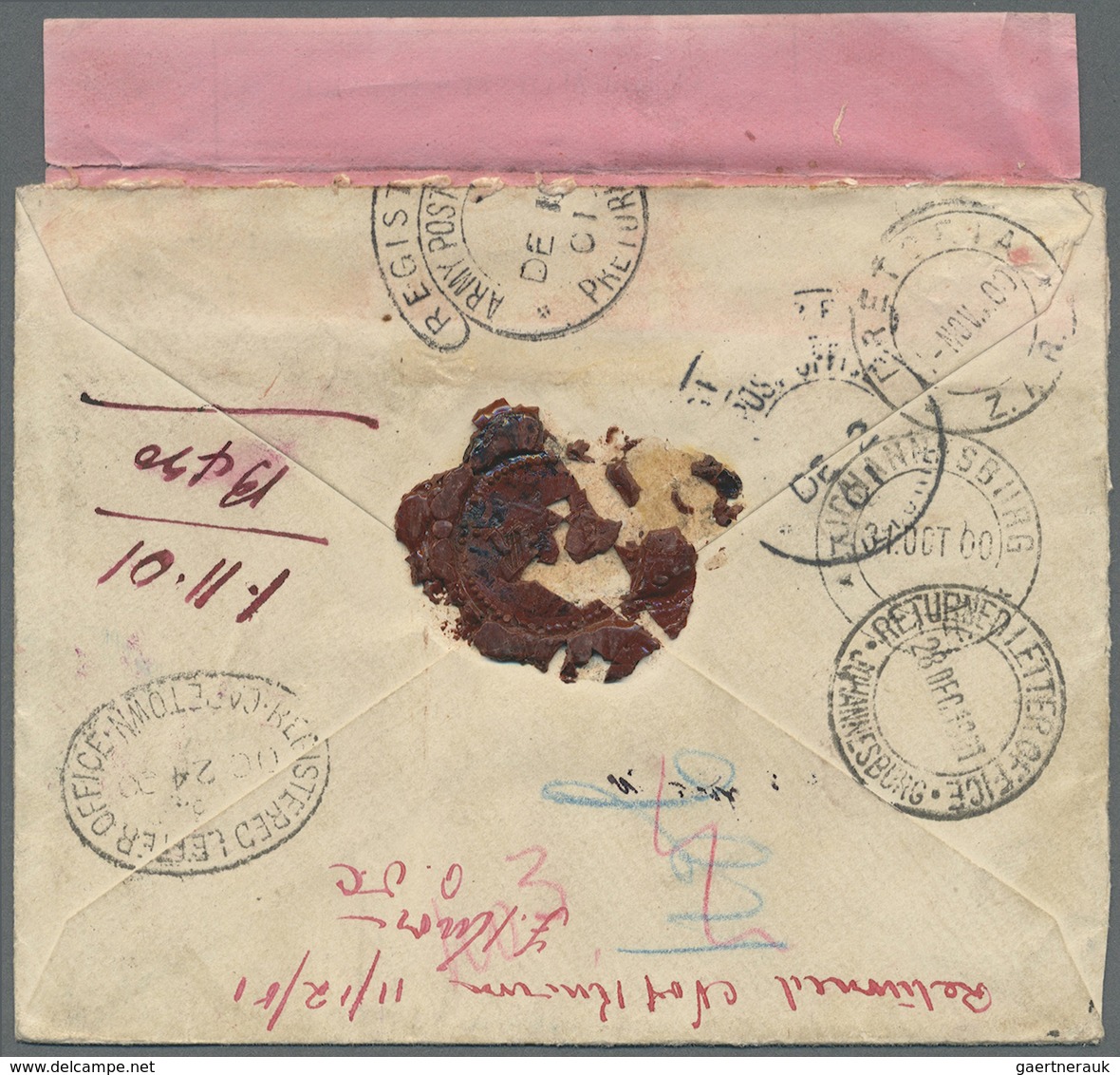 Br Württemberg - Besonderheiten: 1900. Registered Envelope Addressed To 'Emil Jarnsen In Nylstroom, Tra - Altri & Non Classificati