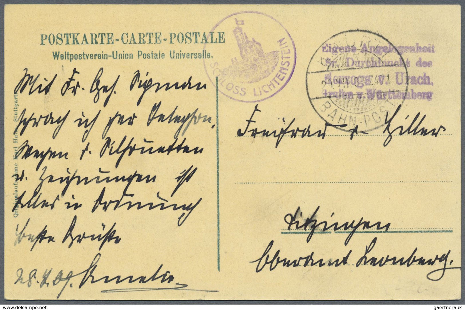 Br Württemberg - Besonderheiten: 1902/1917, fünf portofreie Briefe und Karten "Angelegenheit Sr. Durchl