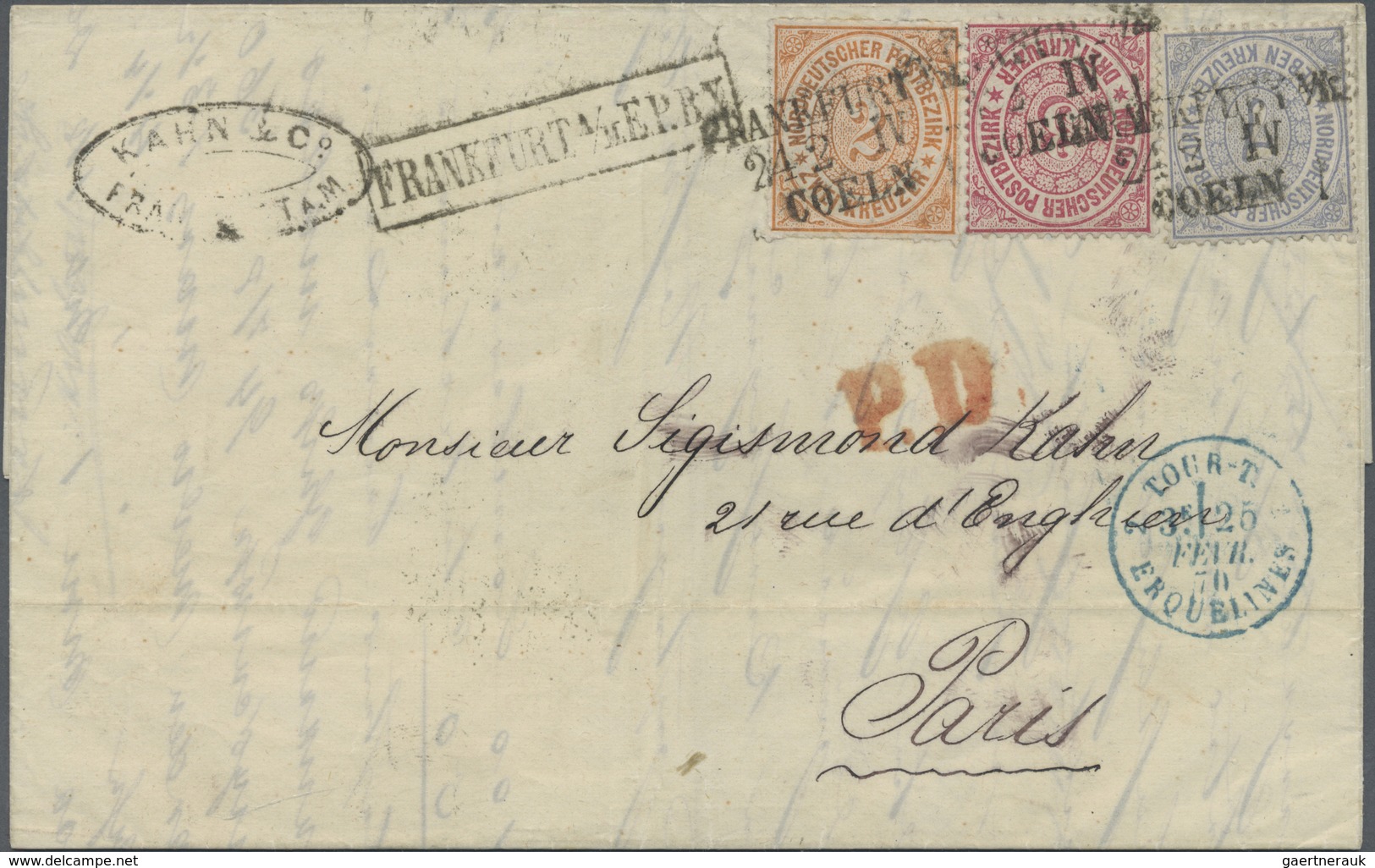 Br Norddeutscher Bund - Marken Und Briefe: 1870, 2 Kr. Durchstochen, 3 Kr. Und 7 Kr. Gezähnt Als Selten - Sonstige & Ohne Zuordnung