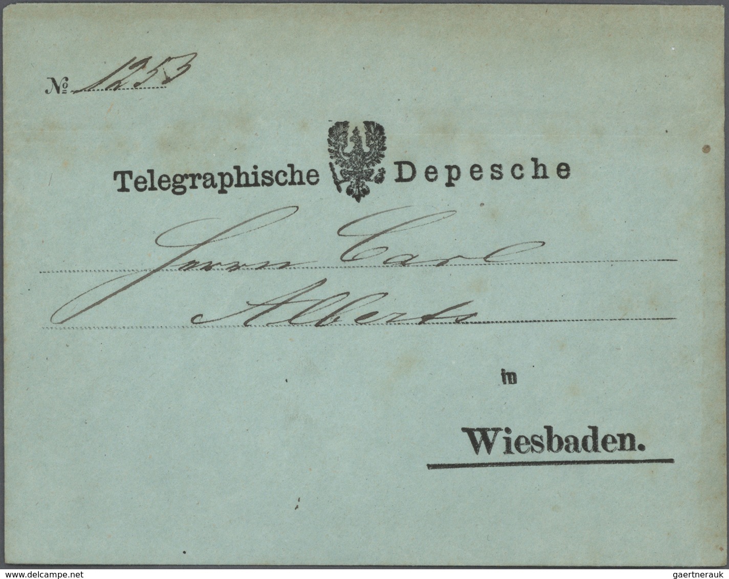 Br Norddeutscher Bund - Besonderheiten: 1871, Telgramm "Telegraphie Des Norddeutschen Bundes" Von Wiesb - Altri & Non Classificati