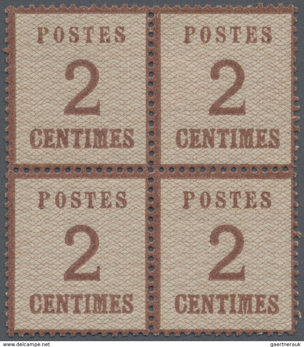 */** Elsass-Lothringen - Marken Und Briefe: 1870/1871, 2 Ctm. Mittelrotbraun Im 4er-Block, 1 Marke Postfr - Sonstige & Ohne Zuordnung