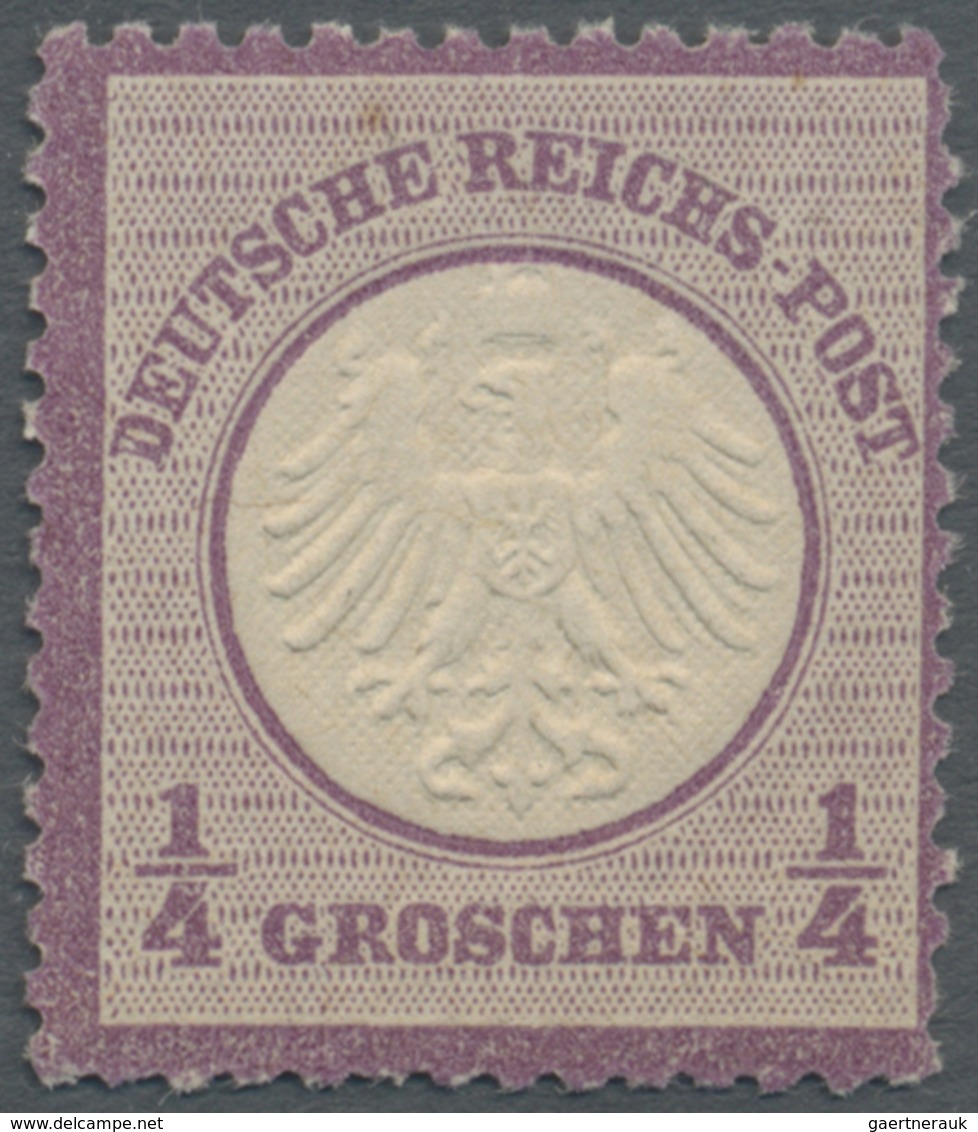 ** Deutsches Reich - Brustschild: 1872, 1/4 Groschen Violett Kleiner Schild Postfrisch, Die Marke Ist F - Neufs