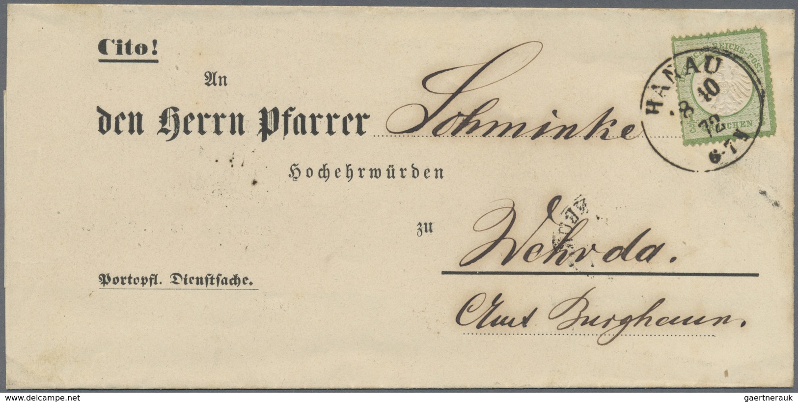 Br Deutsches Reich - Brustschild: 1872, Kleiner Schild 1 Kr. Smaragdgrün (Zähnung Teils Etwas Flach) Au - Unused Stamps