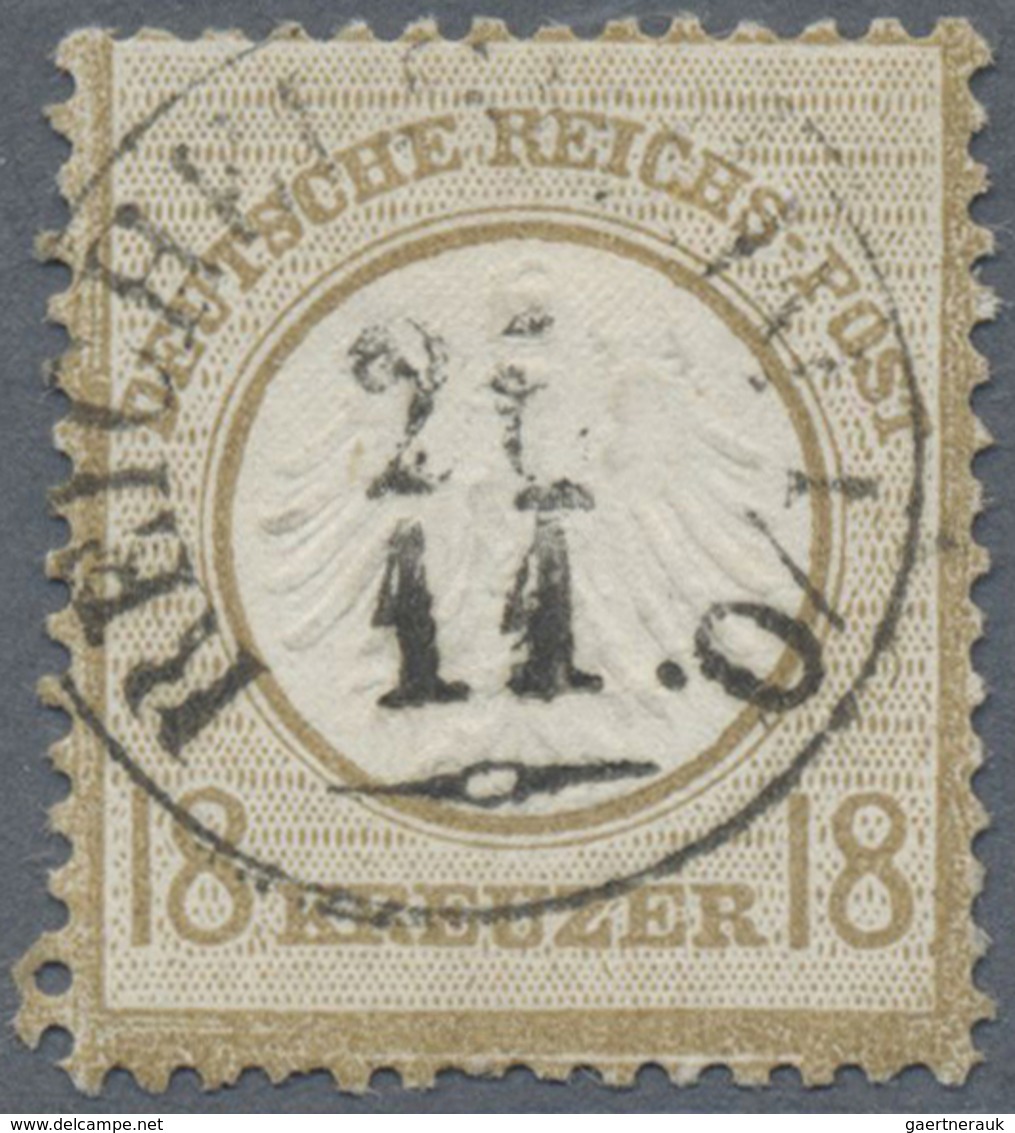 O Deutsches Reich - Brustschild: 1872, 18 Kr. Ockerbraun, Kleiner Schild, Sehr Schön Gestempelt "REICH - Unused Stamps