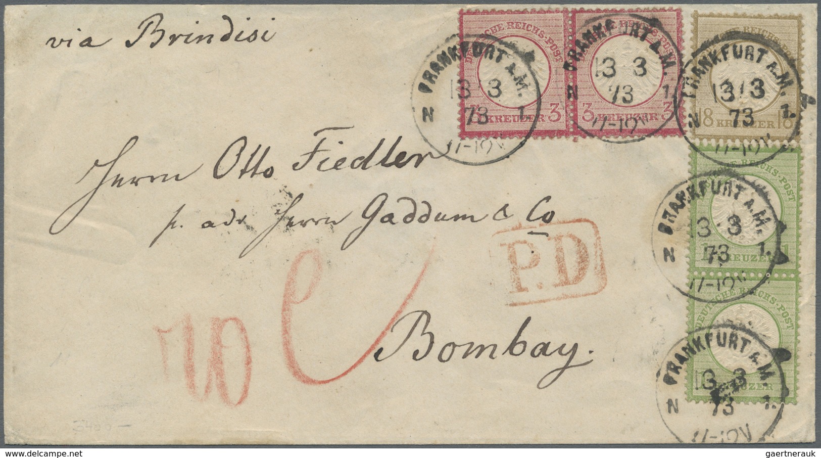 Br Deutsches Reich - Brustschild: 1872, 18 Kr. Ockerbraun Und Waagerechtes Paar 3 Kr. Kleiner Schild In - Unused Stamps