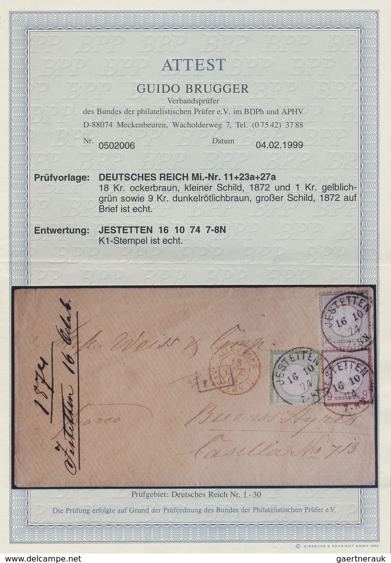 Br Deutsches Reich - Brustschild: 1874, Brief Von Jestetten 16.10.74 Nach Buenos Ayres/Argentinien Mit - Nuovi