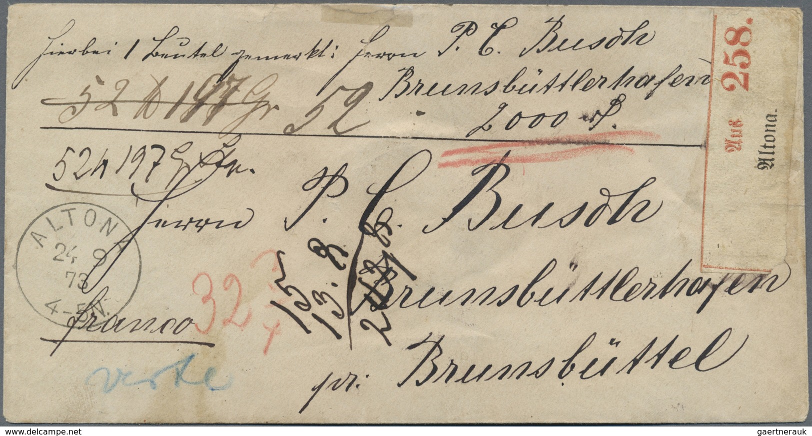 Br Deutsches Reich - Brustschild: 1872, 1/4 Gr Grauviolett, 2 1/2 Gr Lilabraun U 30 Gr Ultramarin Innen - Neufs