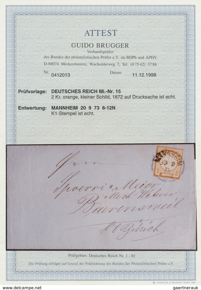 Br Deutsches Reich - Brustschild: 1872, Kleiner Schild 2 Kr. Gelblichorange Als Einzelfrankatur Auf Dru - Ungebraucht